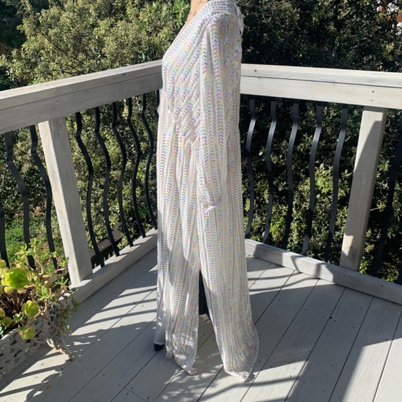 NWT Anthropologie Maxi dress Sequin Metallic boho beach wedding glam bridal M/L - Picture 12 of 16